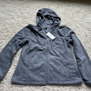 Tommy Hilfiger NWT Grey Hooded Fleece Zip-up